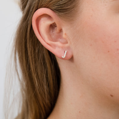 Sterling Silver Cubic Zirconia Initial 