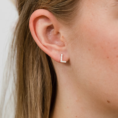 Sterling Silver Cubic Zirconia Initial 