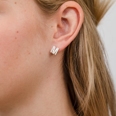 Sterling Silver Cubic Zirconia Initial 