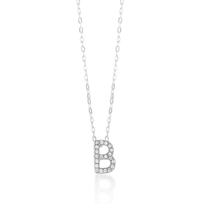 Sterling Silver Cubic Zirconia Initial 