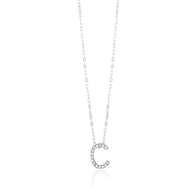 Sterling Silver Cubic Zirconia Initial 