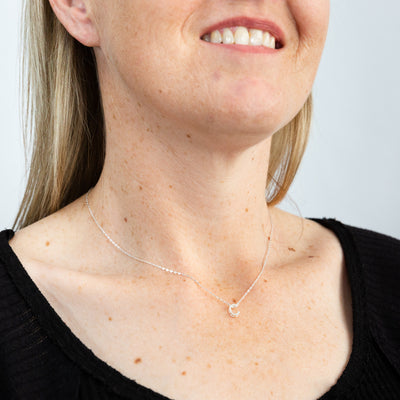 Sterling Silver Cubic Zirconia Initial 