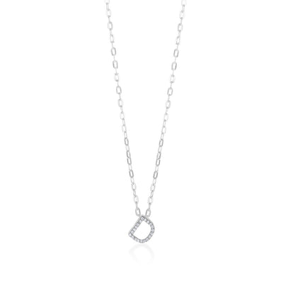 Sterling Silver Cubic Zirconia Initial 