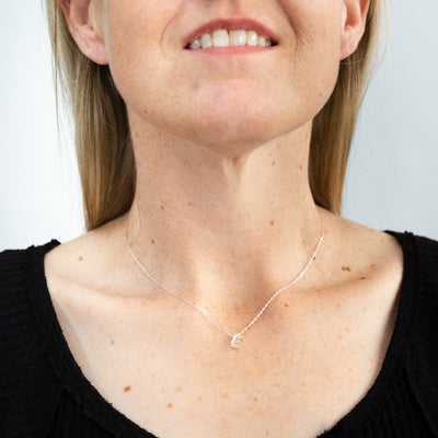 Sterling Silver Cubic Zirconia Initial 