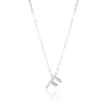 Load image into Gallery viewer, Sterling Silver Cubic Zirconia Initial &quot;F&quot; Pendant On 39+3 cm Chain