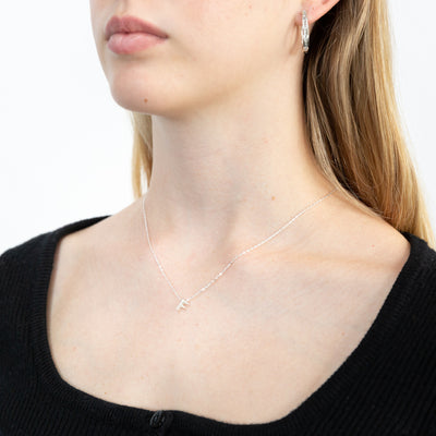 Sterling Silver Cubic Zirconia Initial 