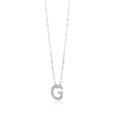 Sterling Silver Cubic Zirconia Initial 