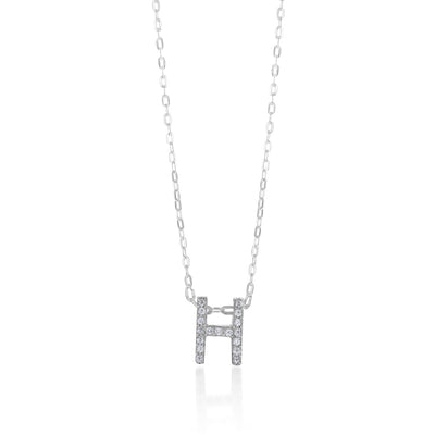 Sterling Silver Cubic Zirconia Initial 