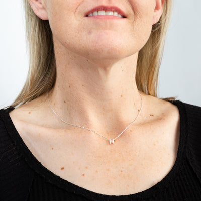 Sterling Silver Cubic Zirconia Initial 