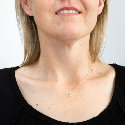 Sterling Silver Cubic Zirconia Initial 