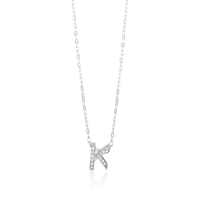 Sterling Silver Cubic Zirconia Initial 