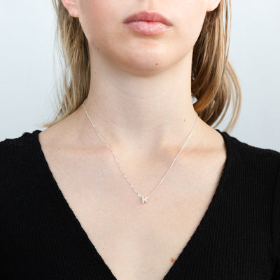 Sterling Silver Cubic Zirconia Initial 