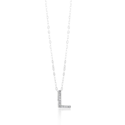 Sterling Silver Cubic Zirconia Initial 