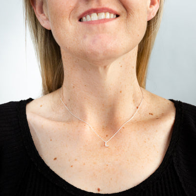 Sterling Silver Cubic Zirconia Initial 