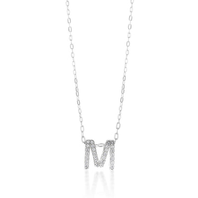 Sterling Silver Cubic Zirconia Initial 