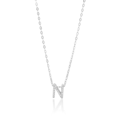 Sterling Silver Cubic Zirconia Initial 