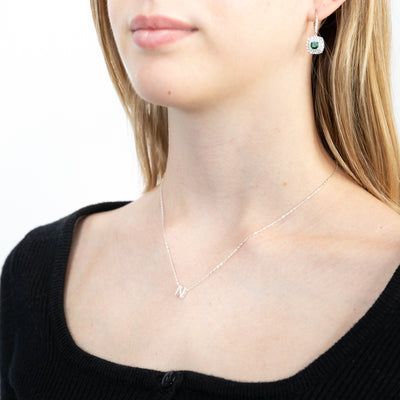 Sterling Silver Cubic Zirconia Initial 