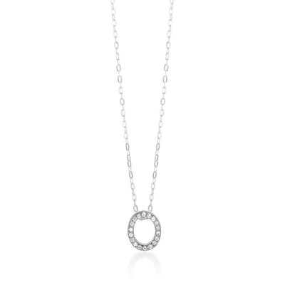Sterling Silver Cubic Zirconia Initial 