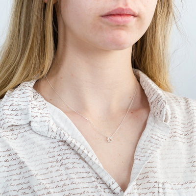 Sterling Silver Cubic Zirconia Initial 