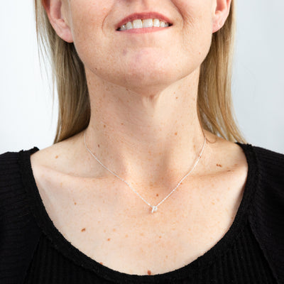 Sterling Silver Cubic Zirconia Initail 