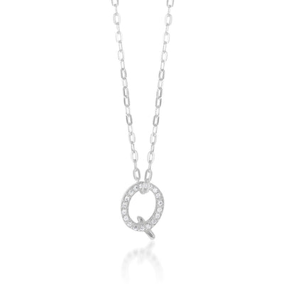 Sterling Silver Cubic Zirconia Initial 