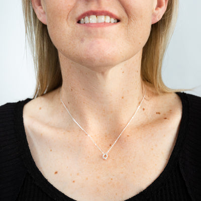 Sterling Silver Cubic Zirconia Initial 