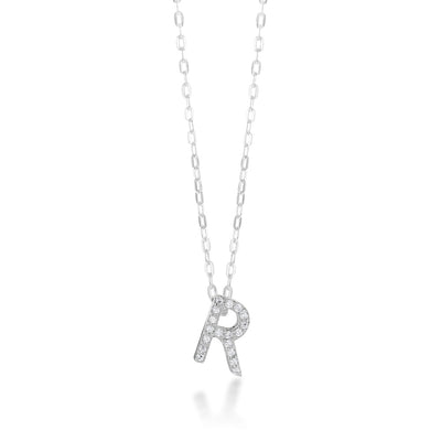Sterling Silver Cubic Zirconia Initial 