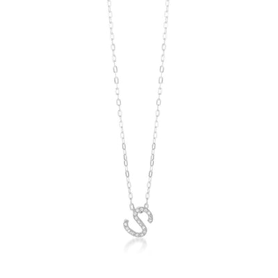 Sterling Silver Cubic Zirconia Initial 