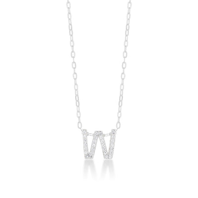 Sterling Silver Cubic Zirconia Initial 