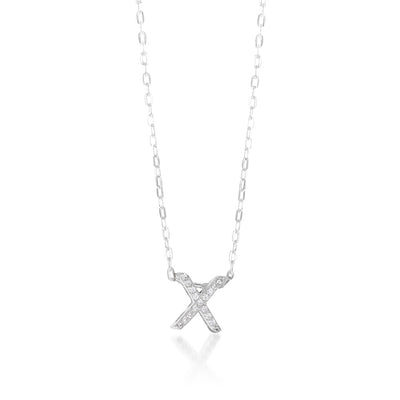 Sterling Silver Cubic Zirconia Initial 