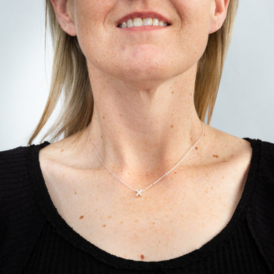 Sterling Silver Cubic Zirconia Initial 