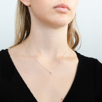 Sterling Silver Cubic Zirconia Inital 