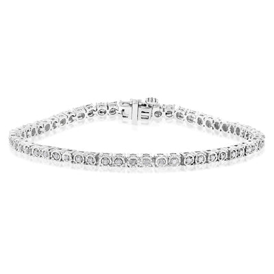 Sterling Silver 1/2 Carat Diamond 17.5cm Bracelet