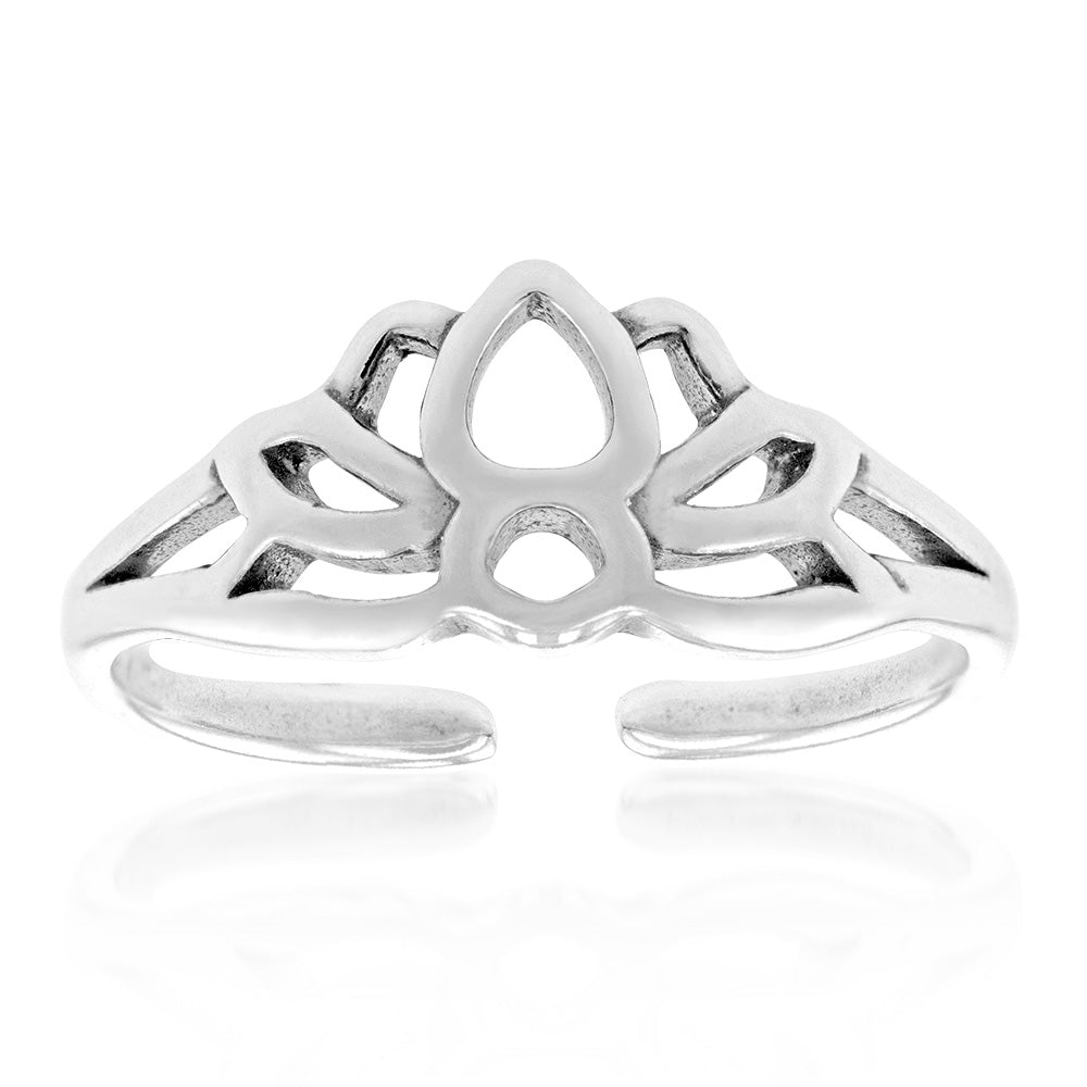 Sterling Silver Lotus Toe Ring