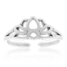 Load image into Gallery viewer, Sterling Silver Lotus Toe Ring
