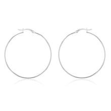 Load image into Gallery viewer, Sterling Silver Plain 40mm Hoop Earrings