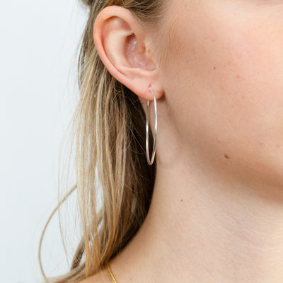 Sterling Silver Plain 40mm Hoop Earrings