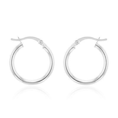 Sterling Silver Plain 20mm Hoop Earrings