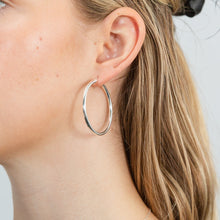 Load image into Gallery viewer, Sterling Silver Plain 40mm Hoop Earrings