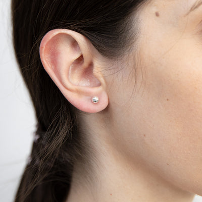 Sterling Silver Diamond Cut 5mm Ball Studs Earrrings