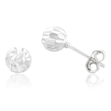 Load image into Gallery viewer, Sterling Silver Diamond Cut 6mm Ball Stud Earrings