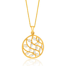 Load image into Gallery viewer, Sterling Silver Gold Plated Round Diamond Cut Patterned Pendant