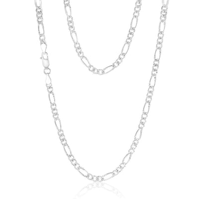 Sterling Silver 1:3 Fiagro 45cm Chain