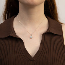 Load image into Gallery viewer, Sterling Silver Cubic Zirconia Flower Pendant