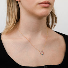 Load image into Gallery viewer, Sterling Silver Gold Plated Rainbow Multicolour Cubic Zirconia Pendant On Chain