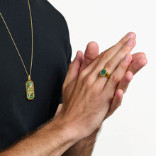Load image into Gallery viewer, Thomas Sabo Sterling Silver Gold Plated Malachite Square Signet Ring