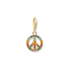 Load image into Gallery viewer, Thomas Sabo Sterling Silver Gold Plated Rainbow Peace Charm
