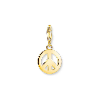 Thomas Sabo Sterling Silver Gold Plated Rainbow Peace Charm