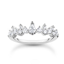 Load image into Gallery viewer, Thomas Sabo Sterling Silver Charm Club Snow Crystal CZ Ring