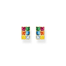 Load image into Gallery viewer, Thomas Sabo Sterling Silver Gold Plated Rainbow Heritage CZ Stud Earrings